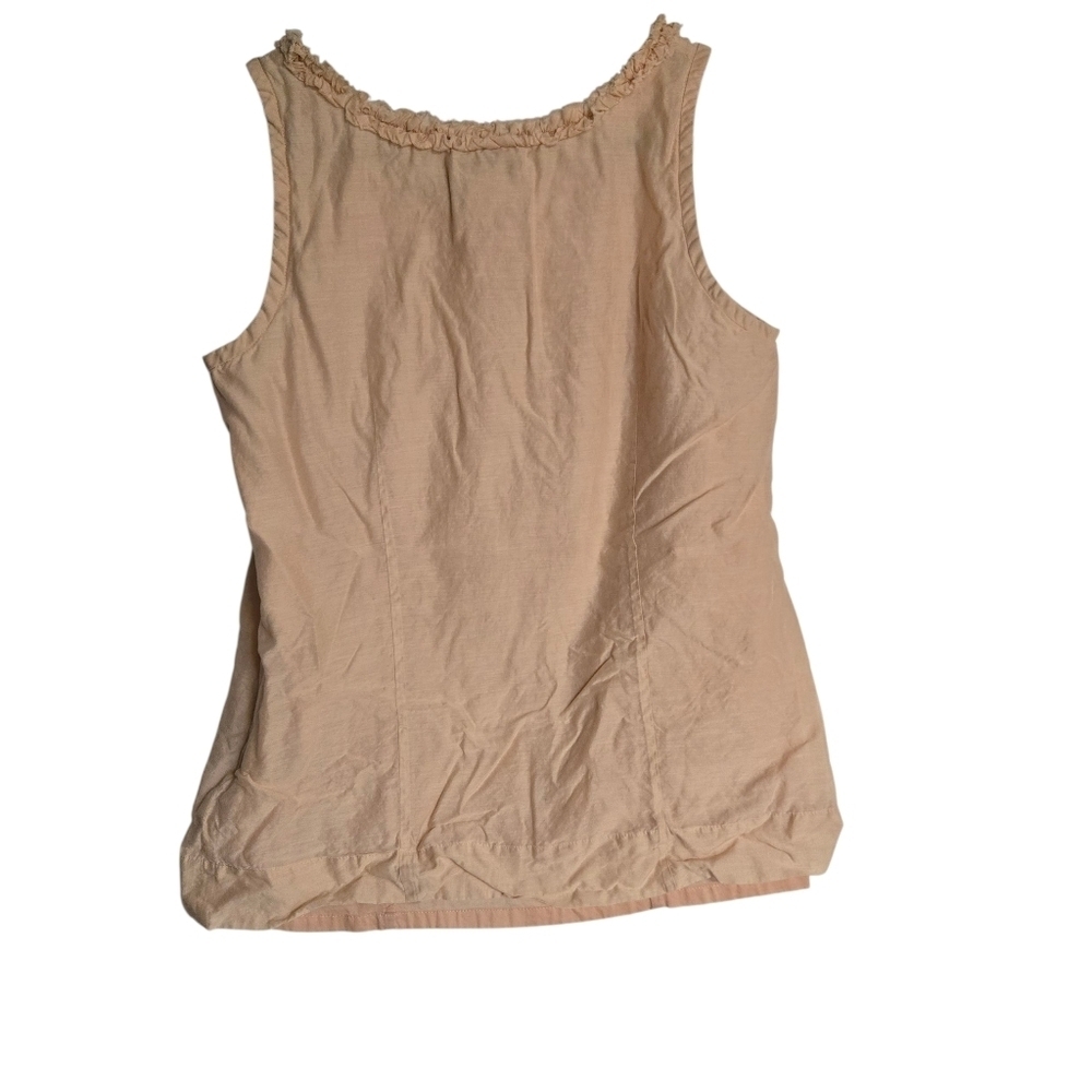 J. Crew Beige Ruffle Tank Top Size 2 Tan Color - Picture 2 of 4